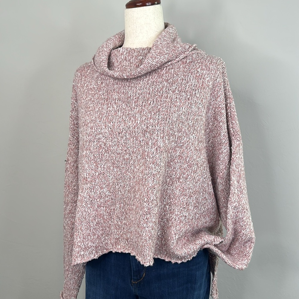 Wonderly Marled Pink Cowl Turtleneck Sweater NWT